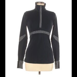 Lululemon Black and Gray Quarter-Zip Pullover